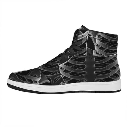 Radiologist X-Ray Film Print High Top Leather Sneakers