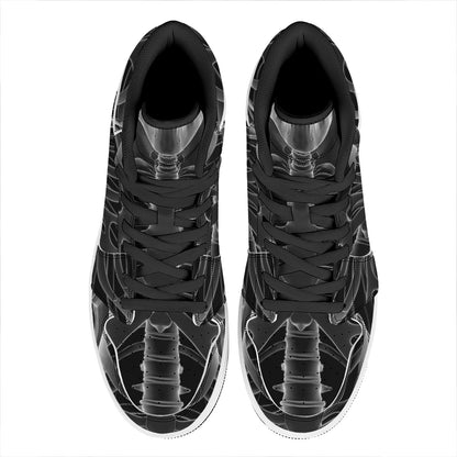 Radiologist X-Ray Film Print High Top Leather Sneakers