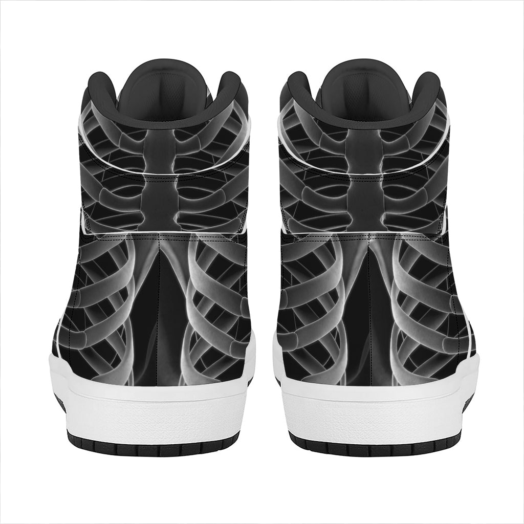Radiologist X-Ray Film Print High Top Leather Sneakers