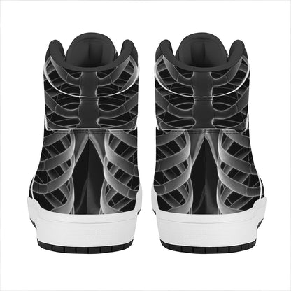Radiologist X-Ray Film Print High Top Leather Sneakers