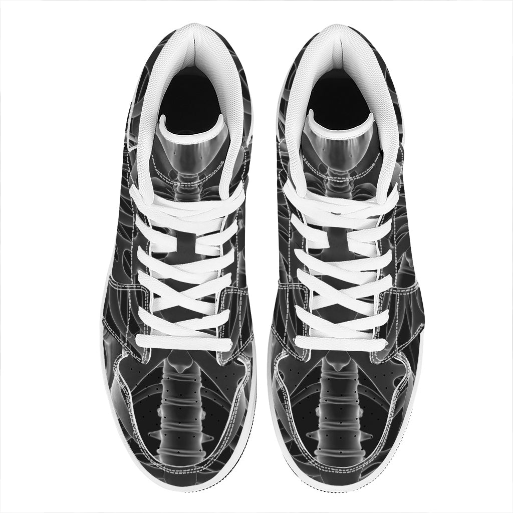 Radiologist X-Ray Film Print High Top Leather Sneakers