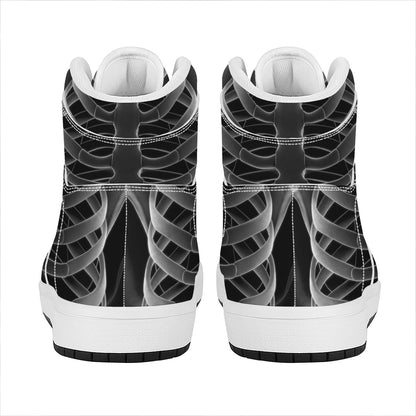 Radiologist X-Ray Film Print High Top Leather Sneakers