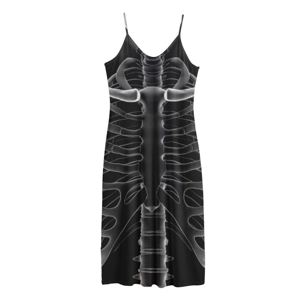Radiologist X-Ray Film Print Jersey Midi Cami Dress