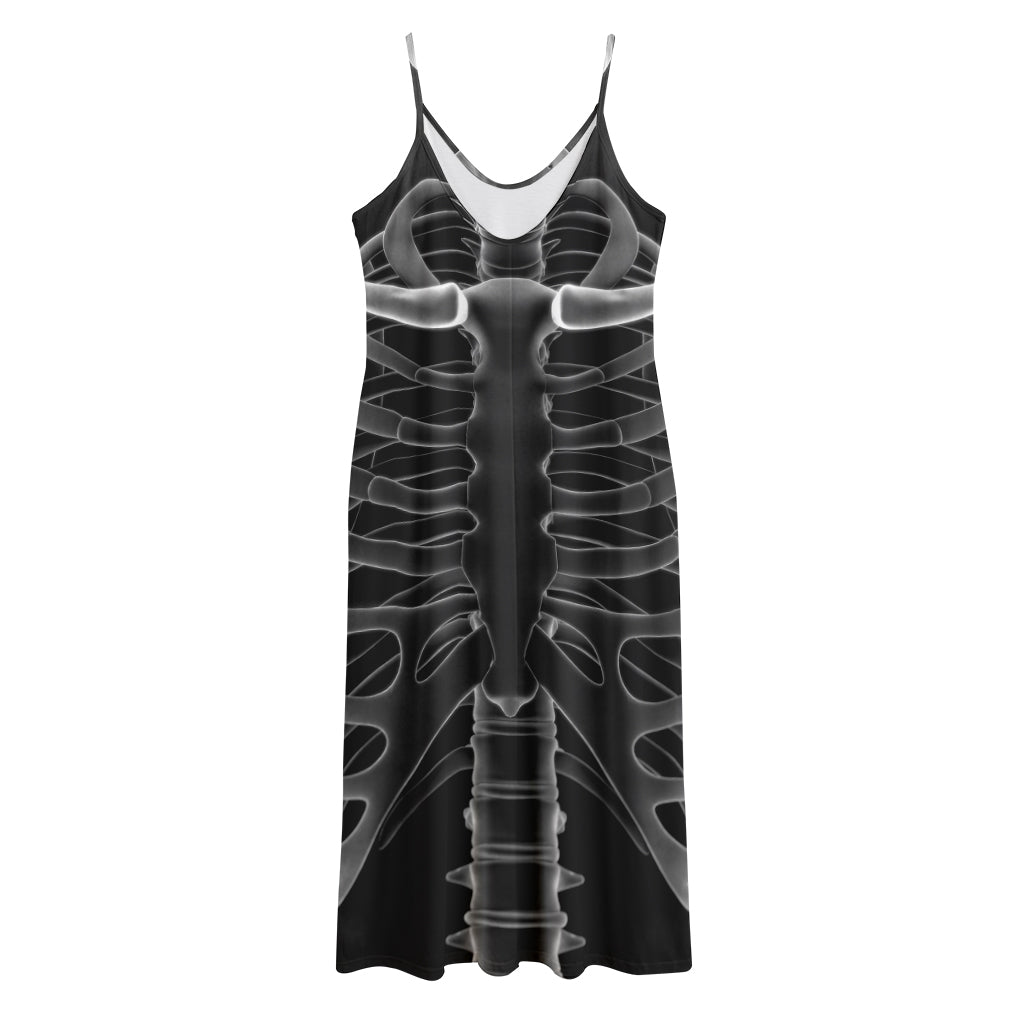 Radiologist X-Ray Film Print Jersey Midi Cami Dress