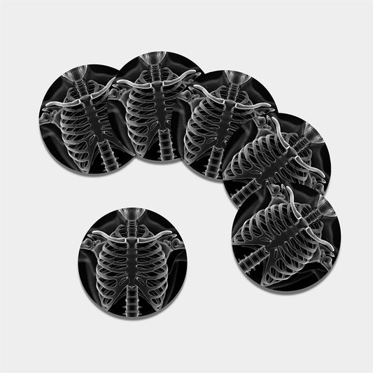 Radiologist X-Ray Film Print Leather Coaster Set