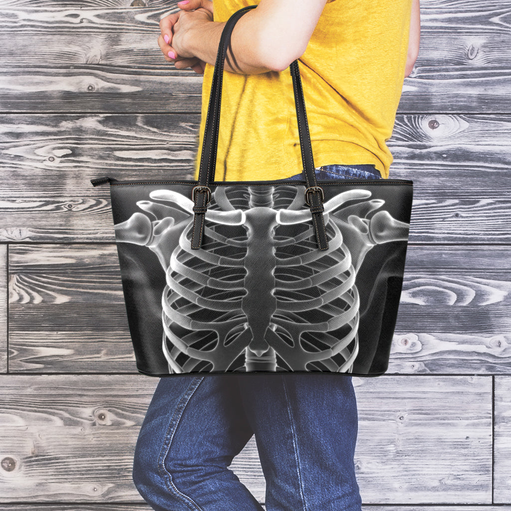 Radiologist X-Ray Film Print Leather Tote Bag