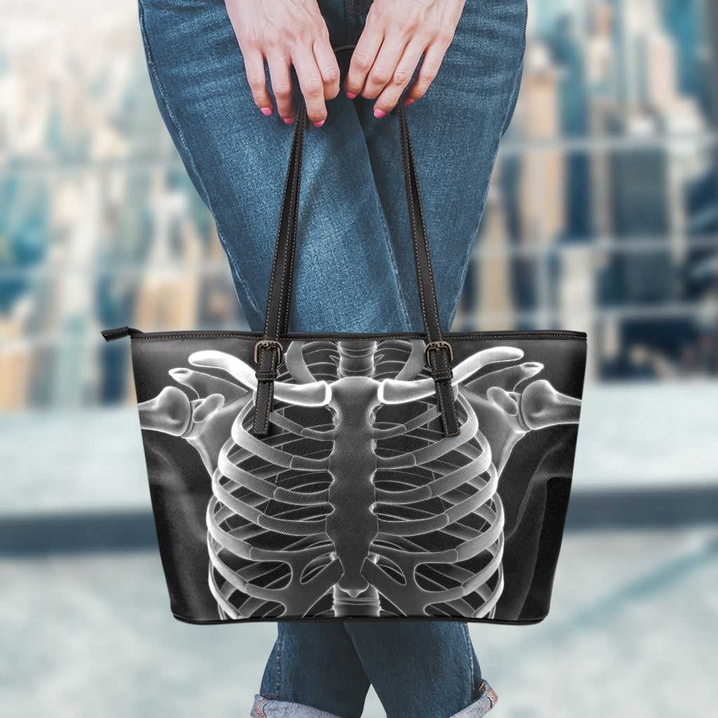 Radiologist X-Ray Film Print Leather Tote Bag