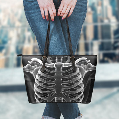 Radiologist X-Ray Film Print Leather Tote Bag