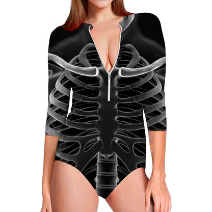 Radiologist X-Ray Film Print Long Sleeve Swimsuit