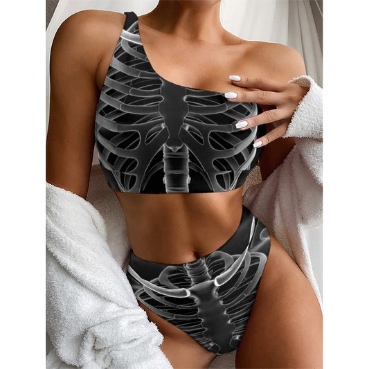 Radiologist X-Ray Film Print One Shoulder Bikini Top