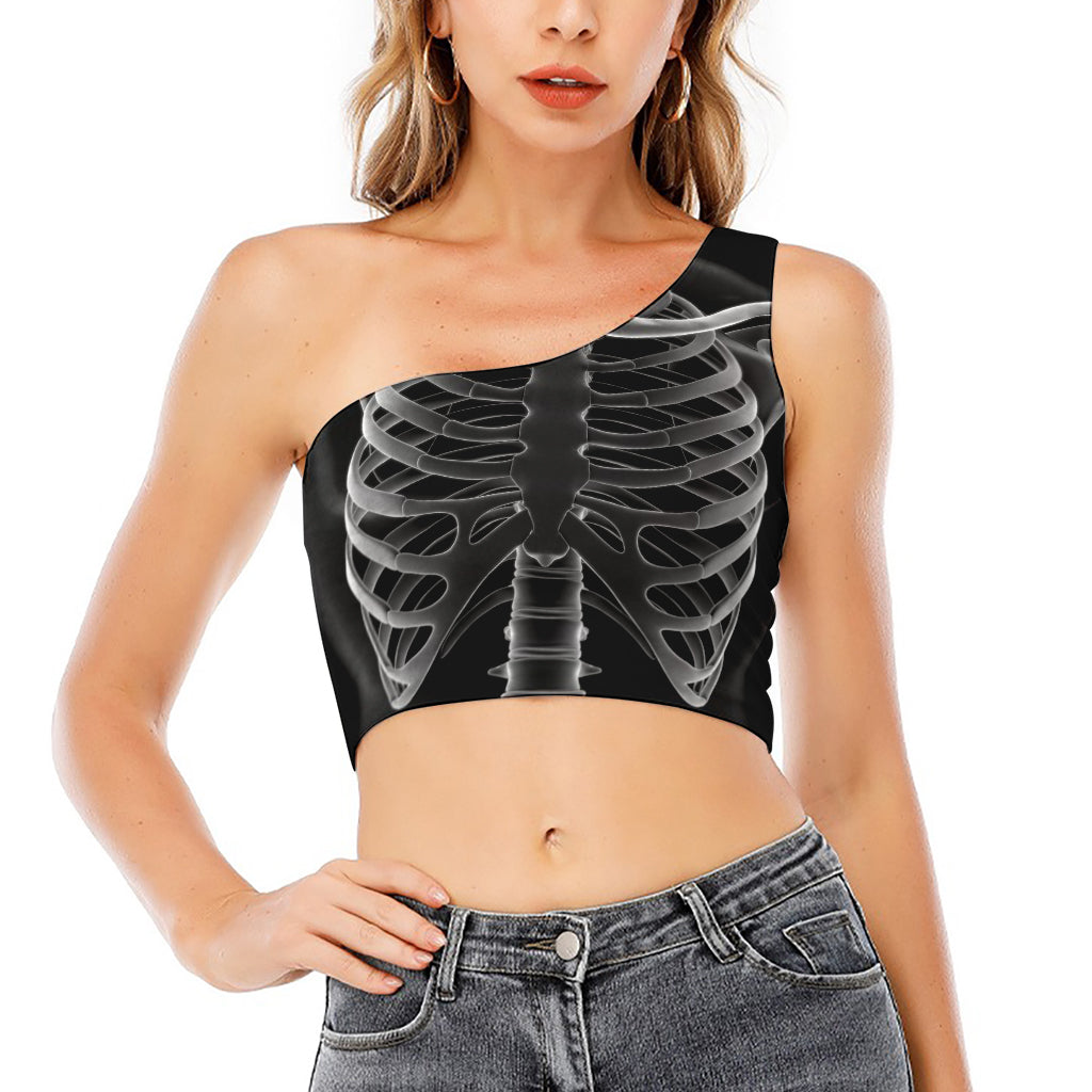 Radiologist X-Ray Film Print One Shoulder Crop Top