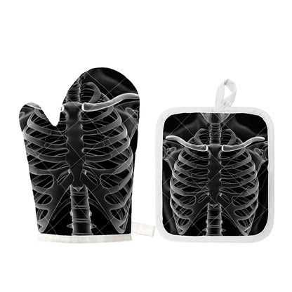 Radiologist X-Ray Film Print Oven Mitt And Pot Holder Set