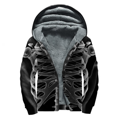 Radiologist X-Ray Film Print Sherpa Lined Zip Up Hoodie
