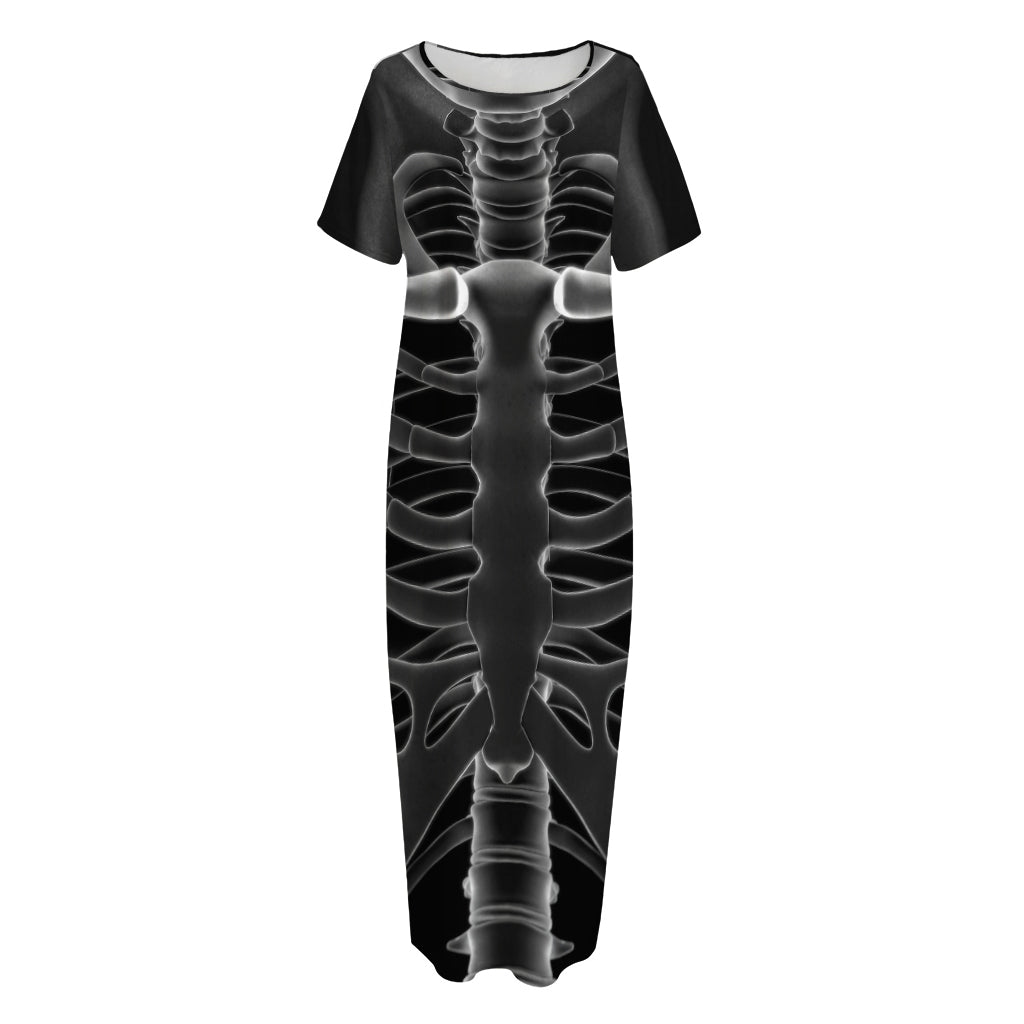 Radiologist X-Ray Film Print Short Sleeve Long Nightdress