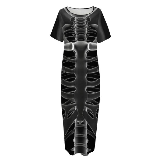 Radiologist X-Ray Film Print Short Sleeve Long Nightdress
