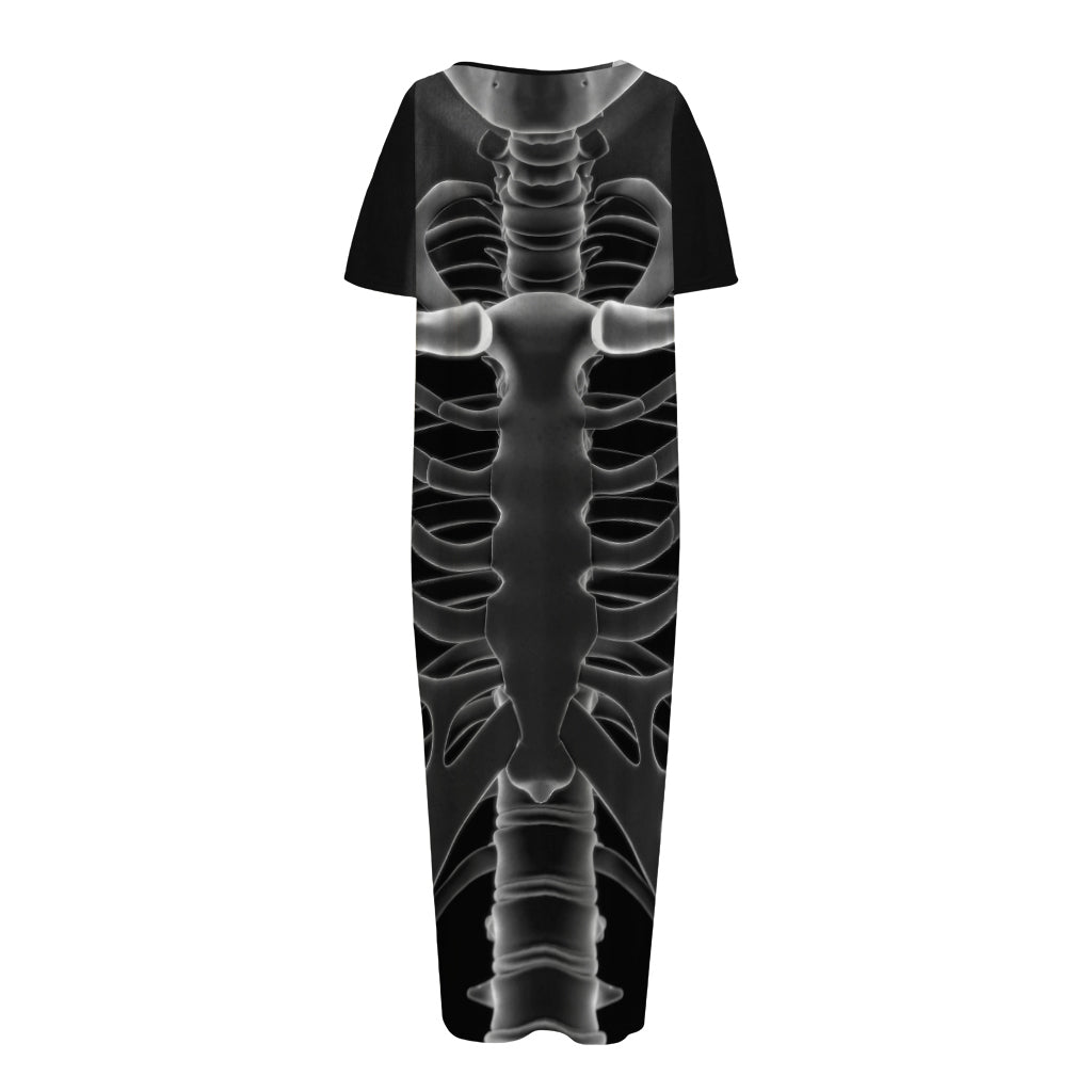 Radiologist X-Ray Film Print Short Sleeve Long Nightdress