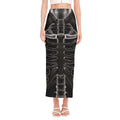 Radiologist X-Ray Film Print Side Slit Maxi Skirt