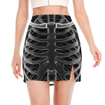 Radiologist X-Ray Film Print Side Slit Mini Skirt