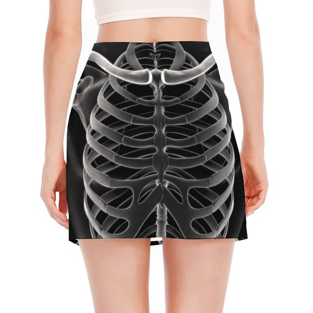 Radiologist X-Ray Film Print Side Slit Mini Skirt