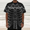 Radiologist X-Ray Film Print Textured Short Sleeve Shirt