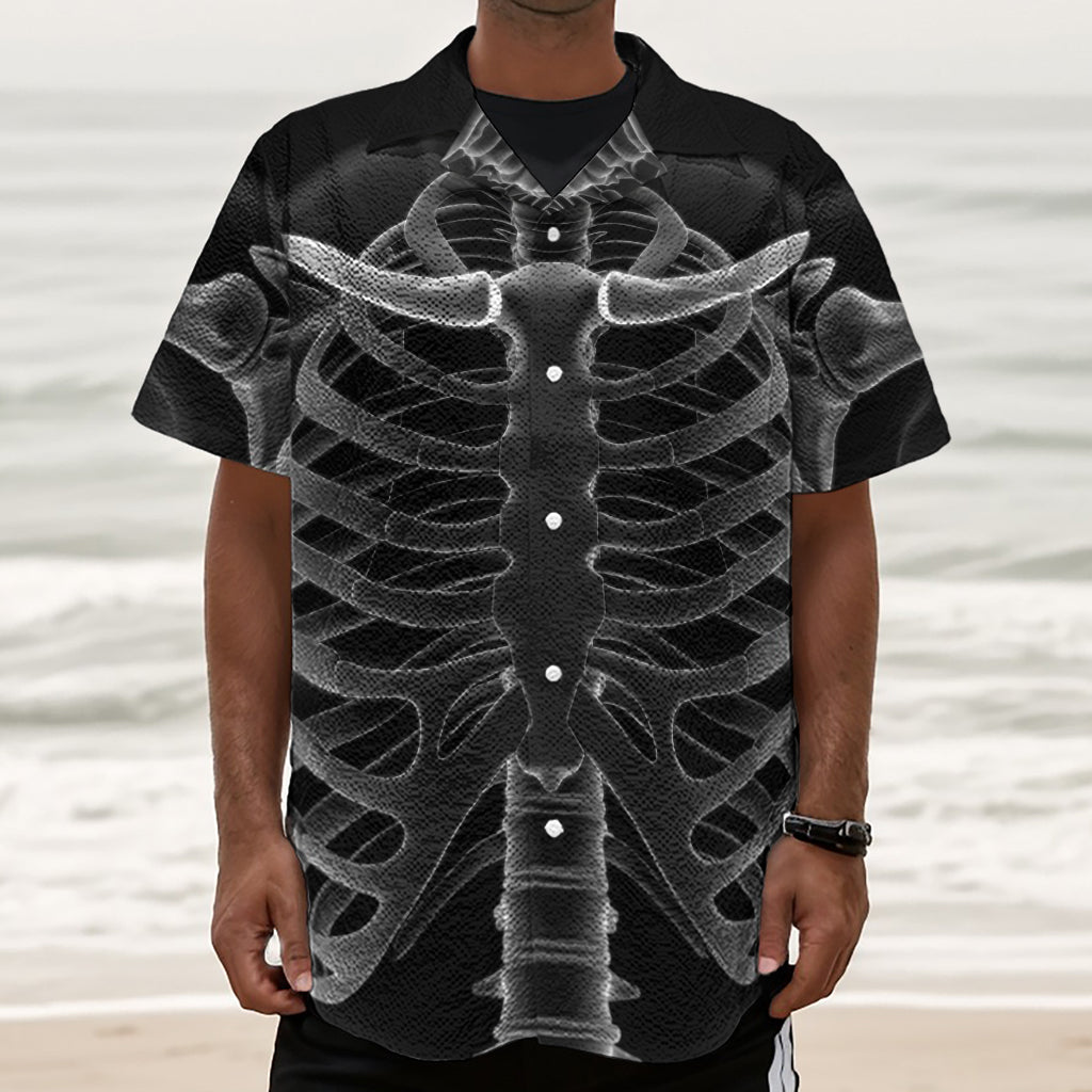 Radiologist X-Ray Film Print Textured Short Sleeve Shirt