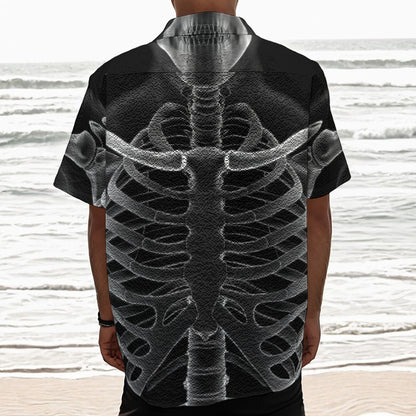 Radiologist X-Ray Film Print Textured Short Sleeve Shirt