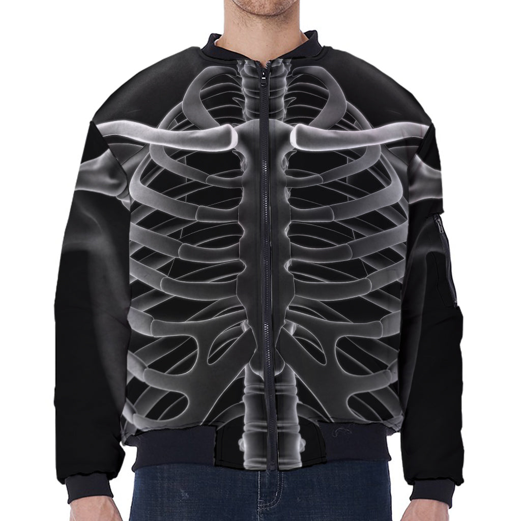 Radiologist X-Ray Film Print Zip Sleeve Bomber Jacket