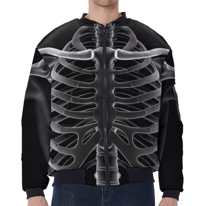 Radiologist X-Ray Film Print Zip Sleeve Bomber Jacket