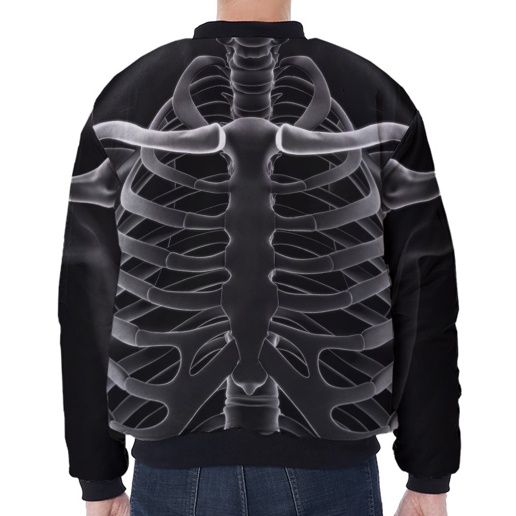 Radiologist X-Ray Film Print Zip Sleeve Bomber Jacket
