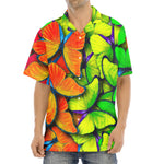 Rainbow Butterfly Pattern Print Aloha Shirt
