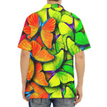 Rainbow Butterfly Pattern Print Aloha Shirt