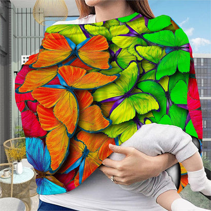 Rainbow Butterfly Pattern Print Baby Seat Cover