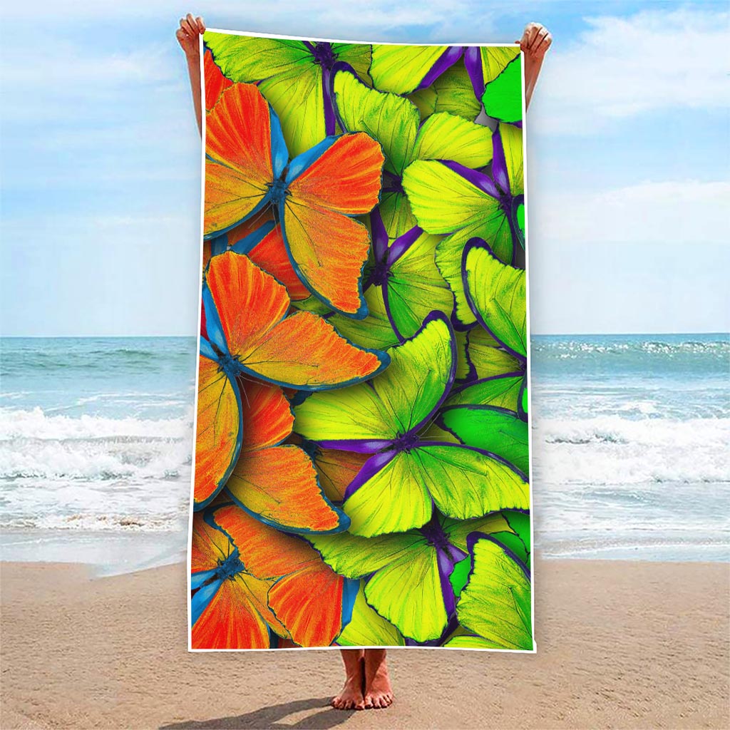 Rainbow Butterfly Pattern Print Beach Towel