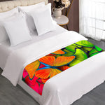 Rainbow Butterfly Pattern Print Bed Runner