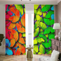 Rainbow Butterfly Pattern Print Dimout Pencil Pleat Curtains
