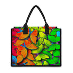 Rainbow Butterfly Pattern Print Canvas Tote Bag