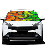 Rainbow Butterfly Pattern Print Car Windshield Snow Cover