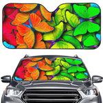 Rainbow Butterfly Pattern Print Car Windshield Sun Shade