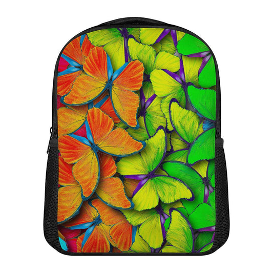 Rainbow Butterfly Pattern Print Casual Backpack