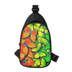 Rainbow Butterfly Pattern Print Chest Bag