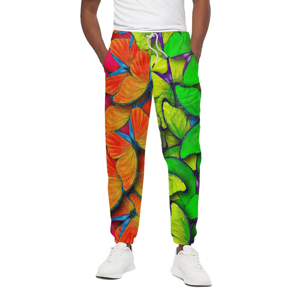 Rainbow Butterfly Pattern Print Cotton Pants