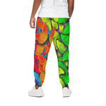 Rainbow Butterfly Pattern Print Cotton Pants