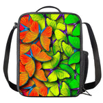 Rainbow Butterfly Pattern Print Crossbody Lunch Bag