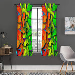 Rainbow Butterfly Pattern Print Curtain