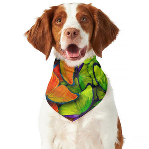 Rainbow Butterfly Pattern Print Dog Bandana