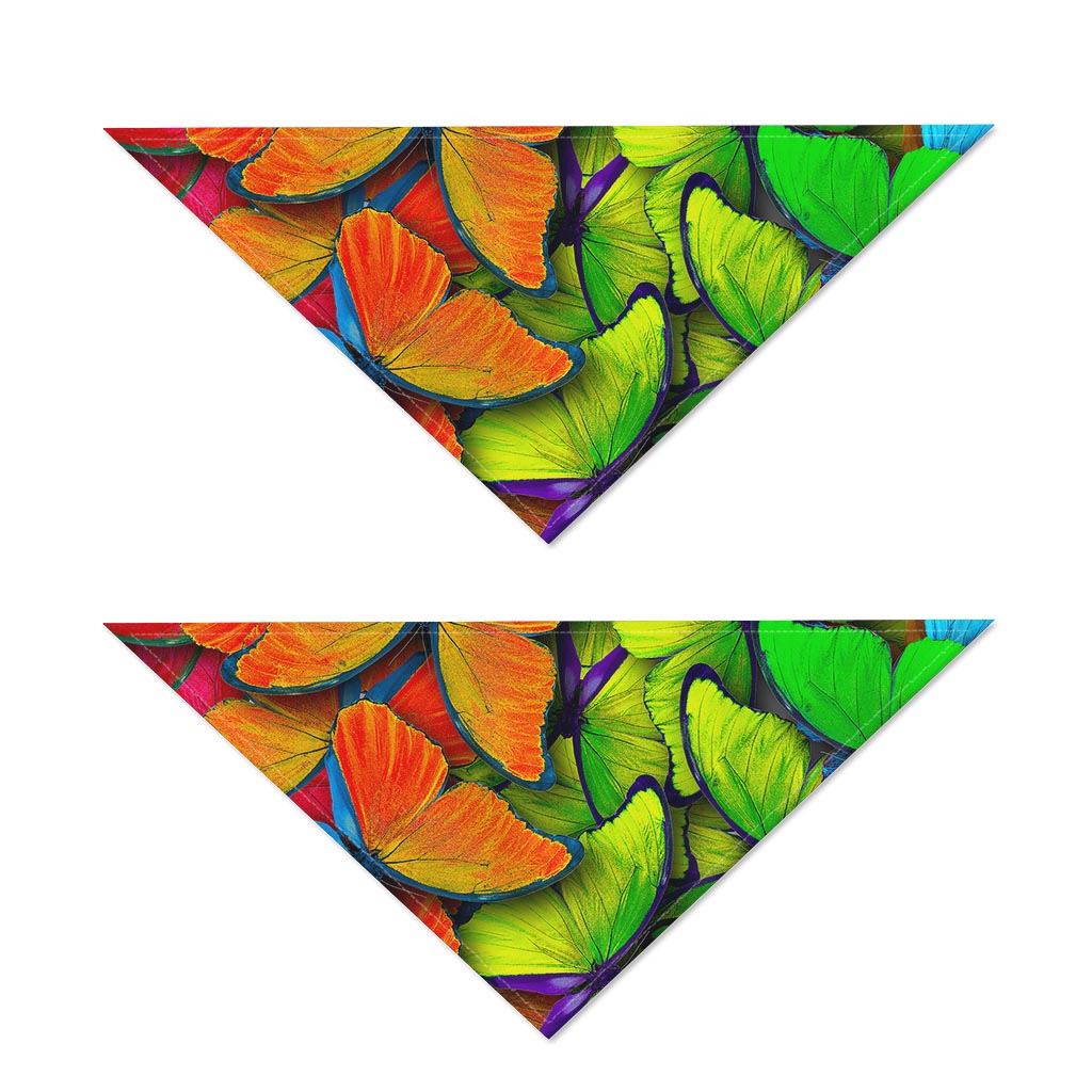 Rainbow Butterfly Pattern Print Dog Bandana