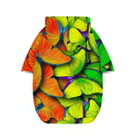 Rainbow Butterfly Pattern Print Dog Zip Up Hoodie