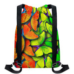 Rainbow Butterfly Pattern Print Drawstring Backpack