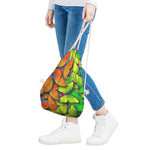 Rainbow Butterfly Pattern Print Drawstring Bag