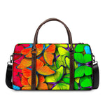 Rainbow Butterfly Pattern Print Duffle Bag